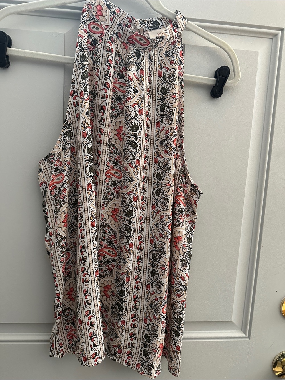 LOFT Outlet Floral Print Blouse in White, Red, Olive